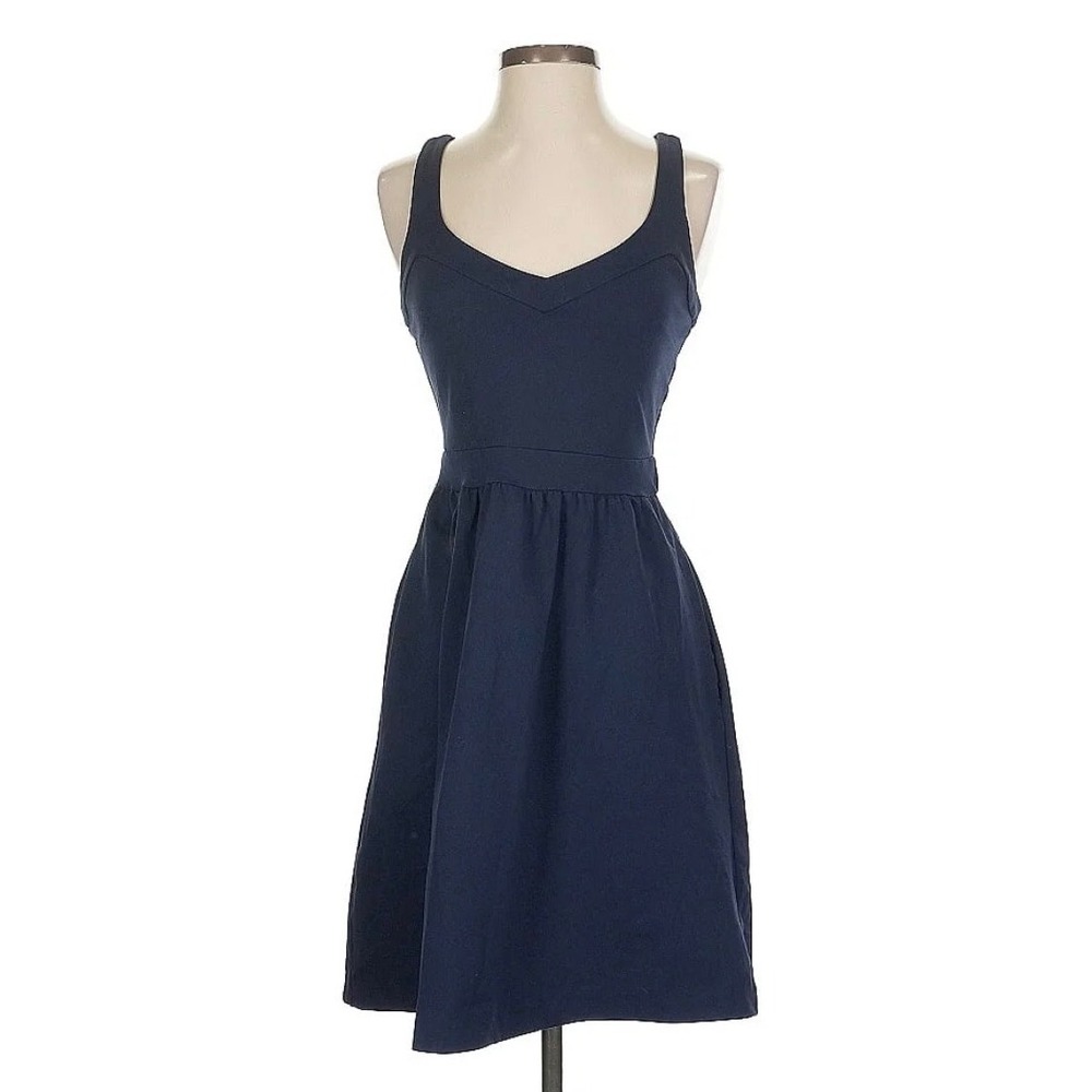 Cynthia Rowley Gray V-Neck Racerback Fit and Flare Dress Pockets Size S Modern